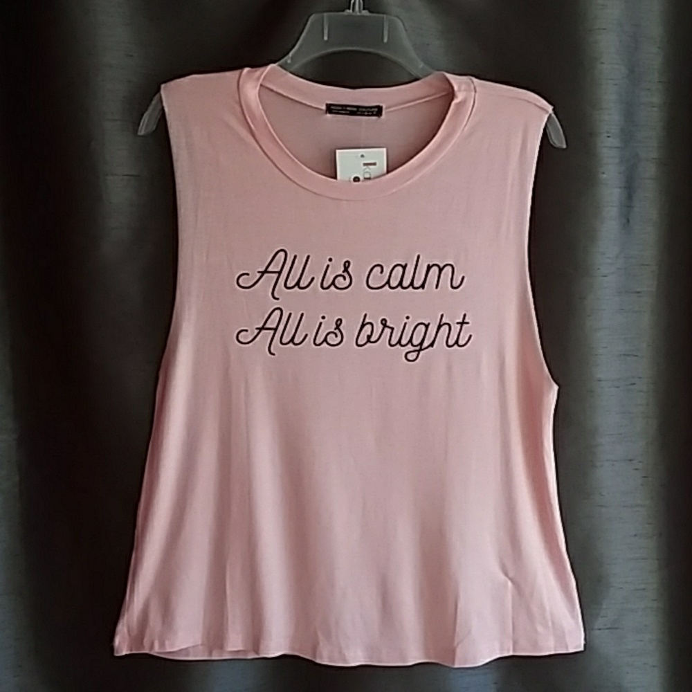 Rock♡Rose Couture LA soft pink sleeveless T- shirt